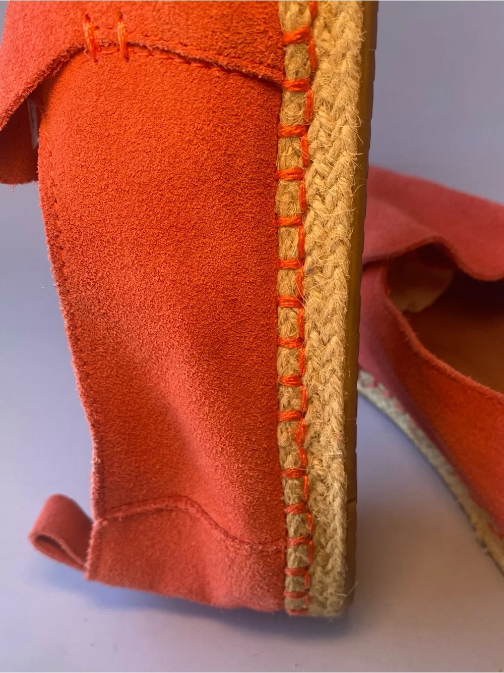 TOMS Coral Suede Slip On Hibiscus Sueded Espadrille Comfort Casual Womens Sz 9.5